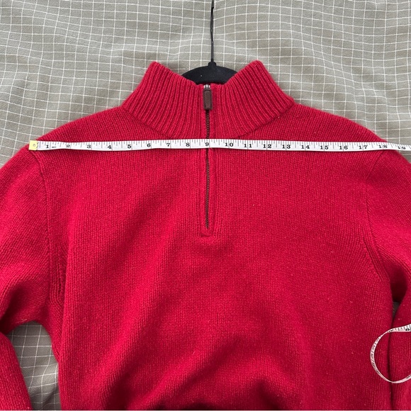 VTG Polo Ralph Lauren Wool Quarter Zip Sweater Red Size Medium - Picture 10 of 11